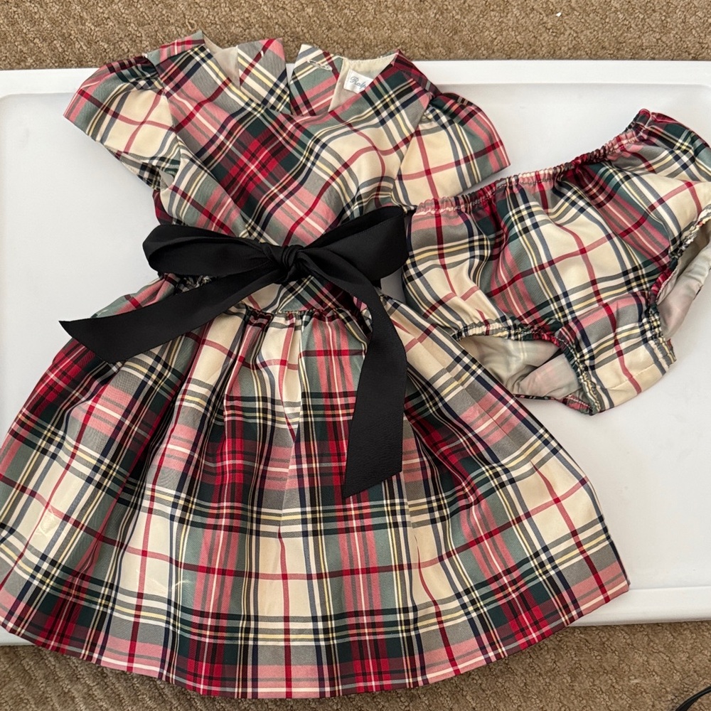 Polo by Ralph Lauren Plaid Dress with Black Bow